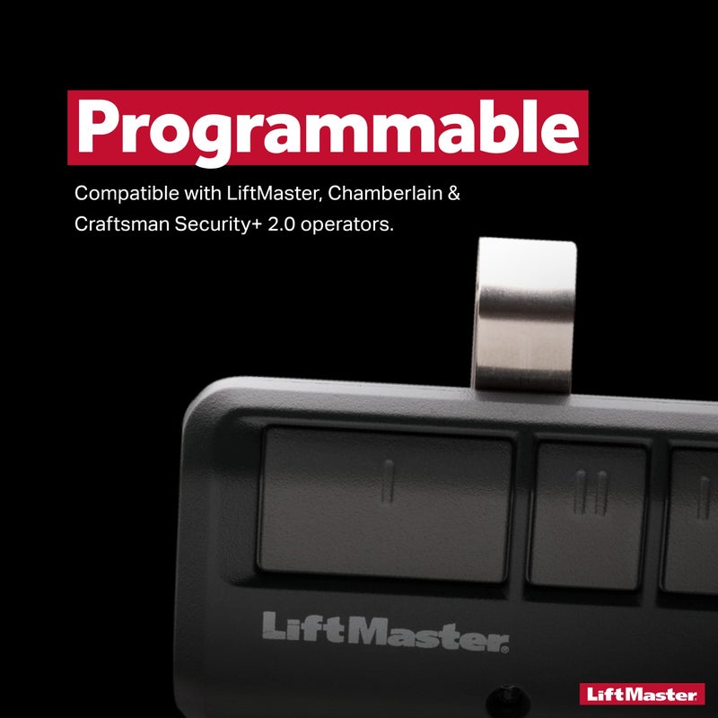 LiftMaster 893LM Security+ 2.0 3-Button Visor Clip Garage Door Opener Remote Control - Pack of 2 - Image 4